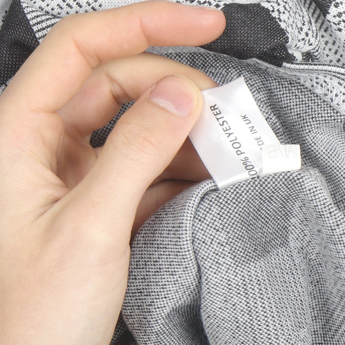 Alexara Women's Grey Check Long Sleeve Tunic Blouse Size S