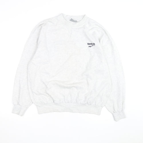 Reebok Men's Grey Pullover Sweatshirt M Regular Fit Crew Neck