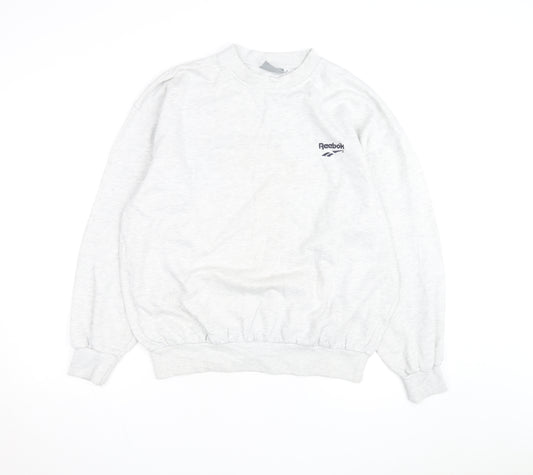 Reebok Men's Grey Pullover Sweatshirt M Regular Fit Crew Neck