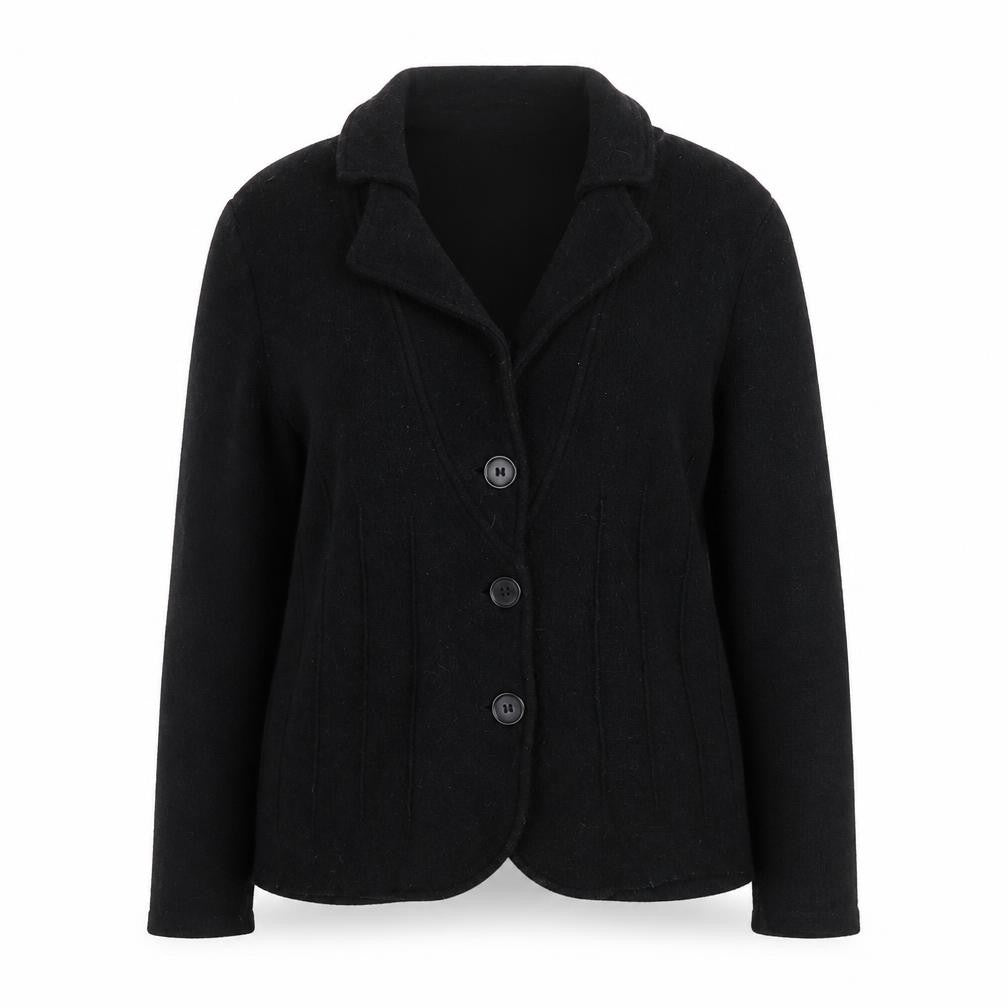 Laura Ashley Women Black Wool Blazer Jacket UK 18 Classic Style