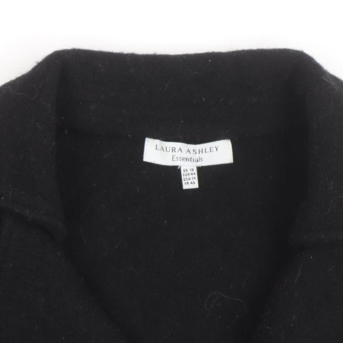 Laura Ashley Women Black Wool Blazer Jacket UK 18 Classic Style