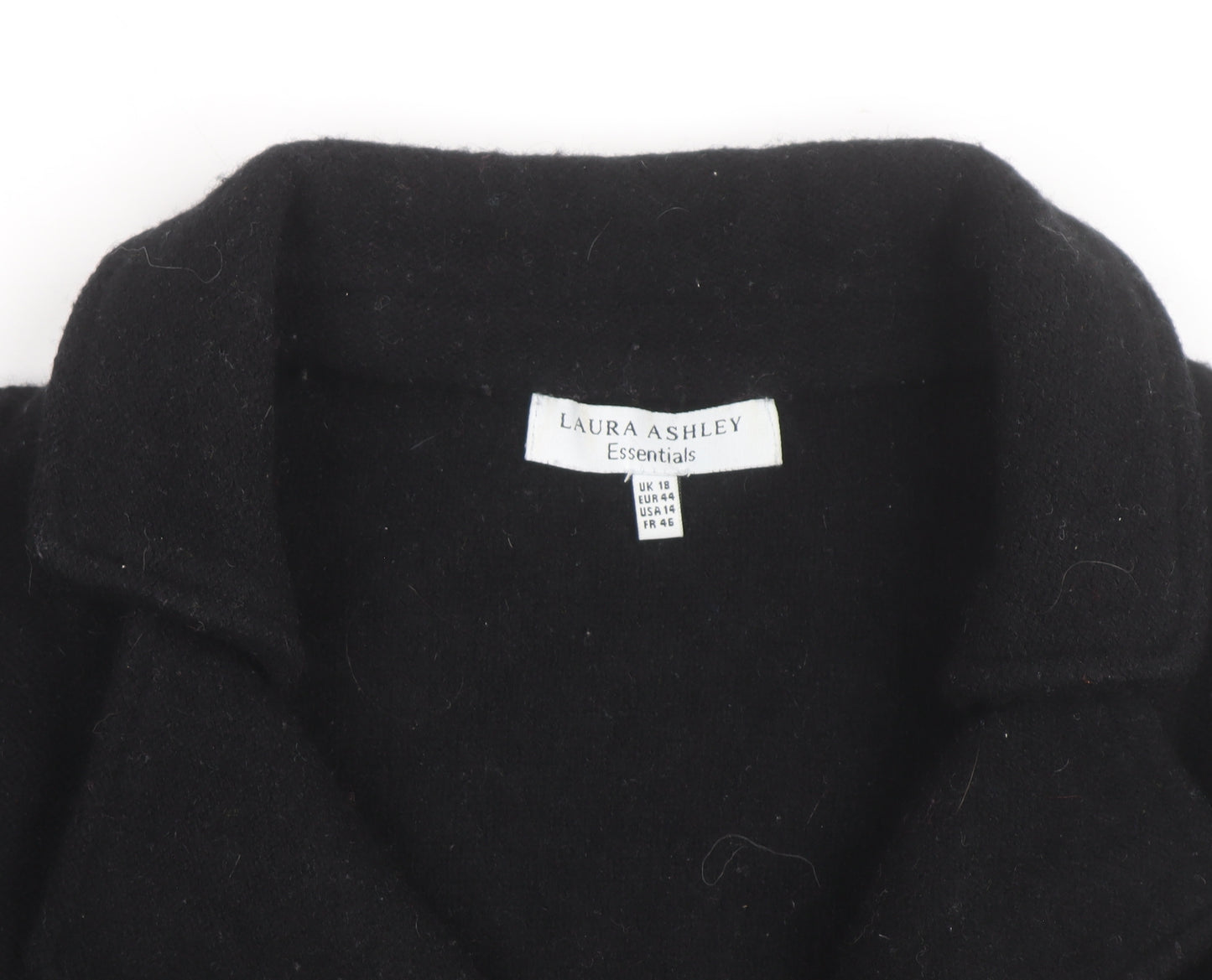 Laura Ashley Women Black Wool Blazer Jacket UK 18 Classic Style