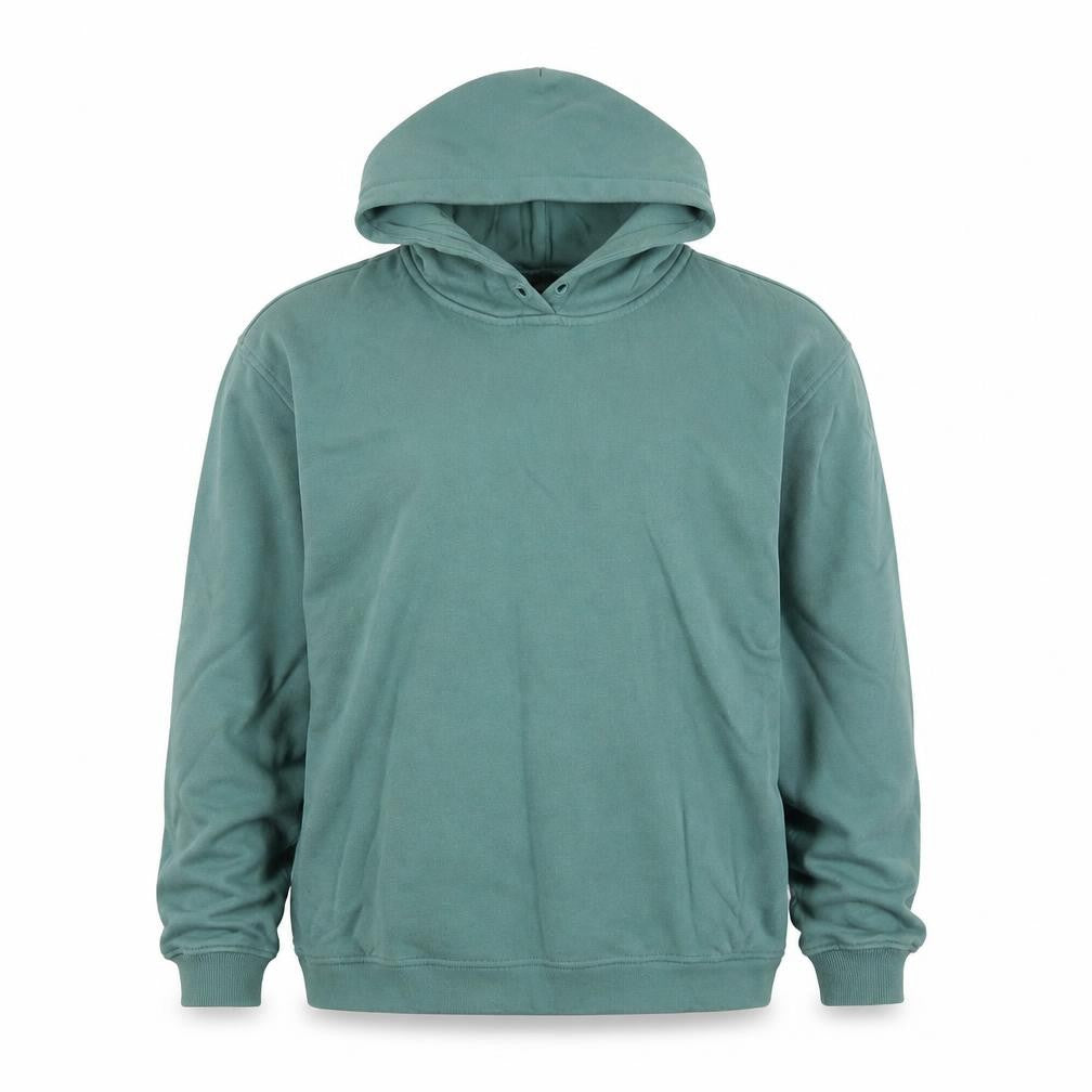 Front view of Sweaty Betty unisex green s pullover hoodie cotton blend