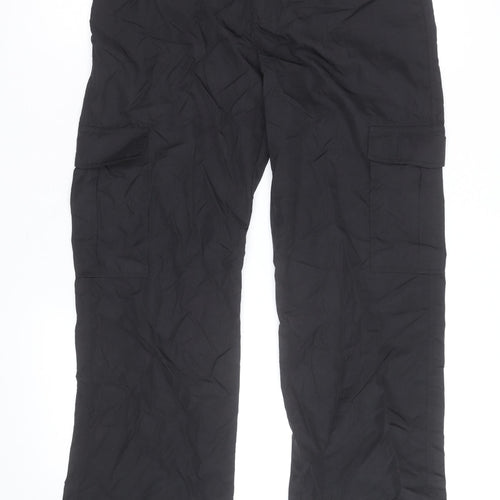 STR Women's Black Cargo Trousers M Regular Fit Cotton Blend