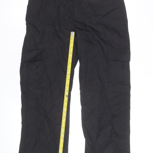 STR Women's Black Cargo Trousers M Regular Fit Cotton Blend