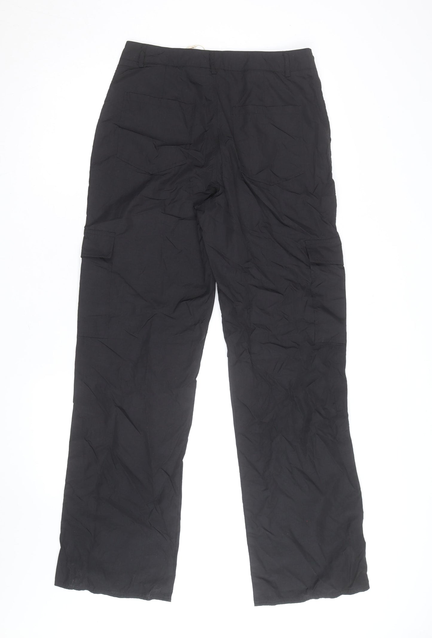 STR Women's Black Cargo Trousers M Regular Fit Cotton Blend