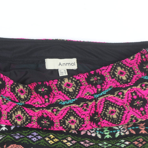 Anmol Womens Multicoloured Bohemian A-Line Short Cotton Skirt Size 10