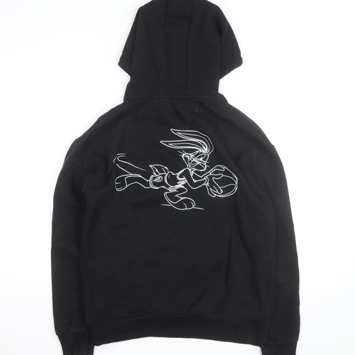Space Jam Men's Black Pullover Hoodie M Bugs Bunny Graphic Fleece