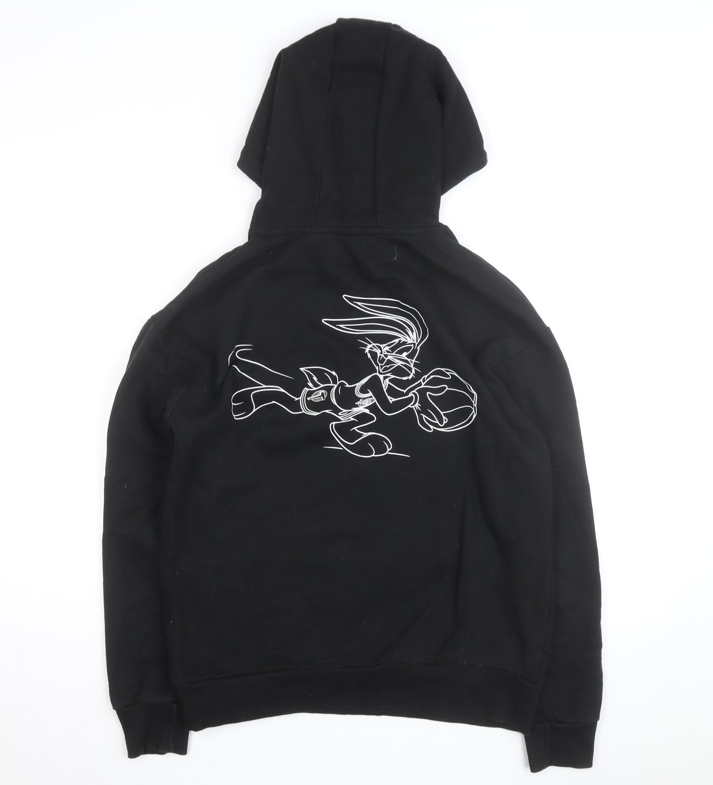 Space Jam Men's Black Pullover Hoodie M Bugs Bunny Graphic Fleece