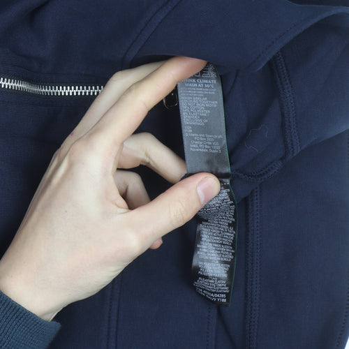 Marks and Spencer Men Blue L Full Zip Cotton Jacket