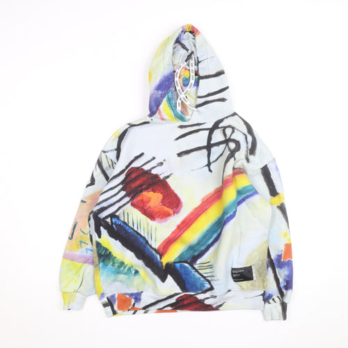 Pull & Bear Women Multicoloured Hoodie Size S Kandinsky Art Print Pullover