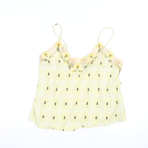 & Other Stories Women Yellow Floral Crochet Camisole Top Size 8
