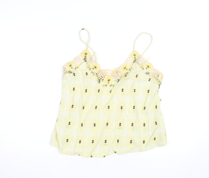 & Other Stories Women Yellow Floral Crochet Camisole Top Size 8