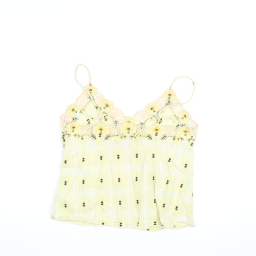 & Other Stories Women Yellow Floral Crochet Camisole Top Size 8
