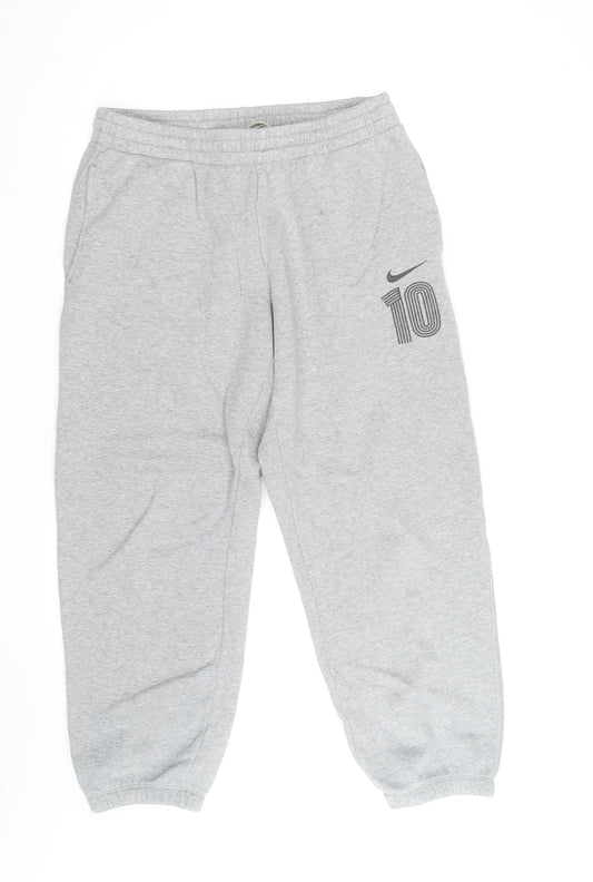 Nike Men's Grey Jogger Sweatpants Size M Elastic Waist