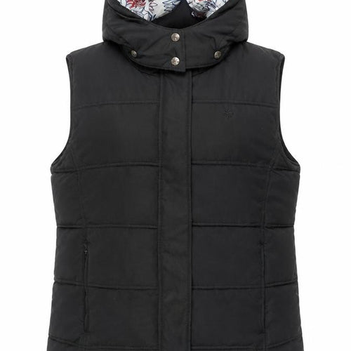 Rye Champion Women's Black Hooded Puffer Gilet Size 12