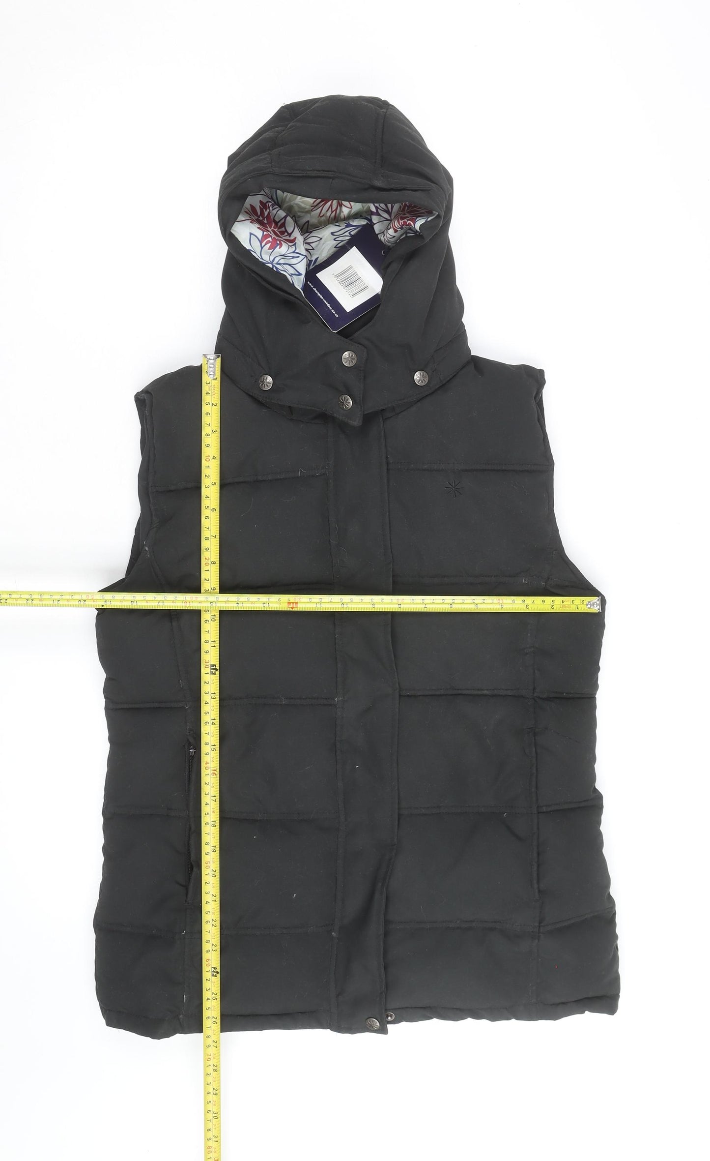 Rye Champion Women's Black Hooded Puffer Gilet Size 12