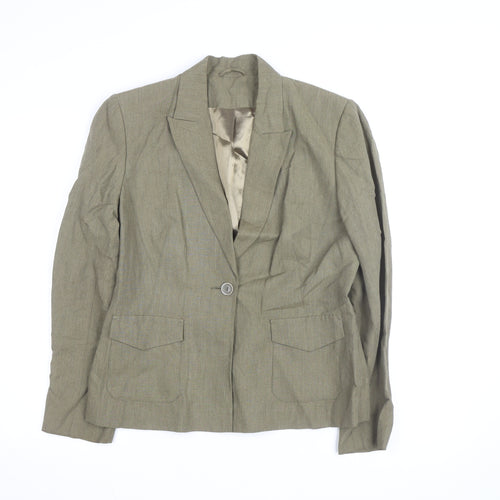 Principles Women Brown Size 14 Single-Breasted Blazer Jacket