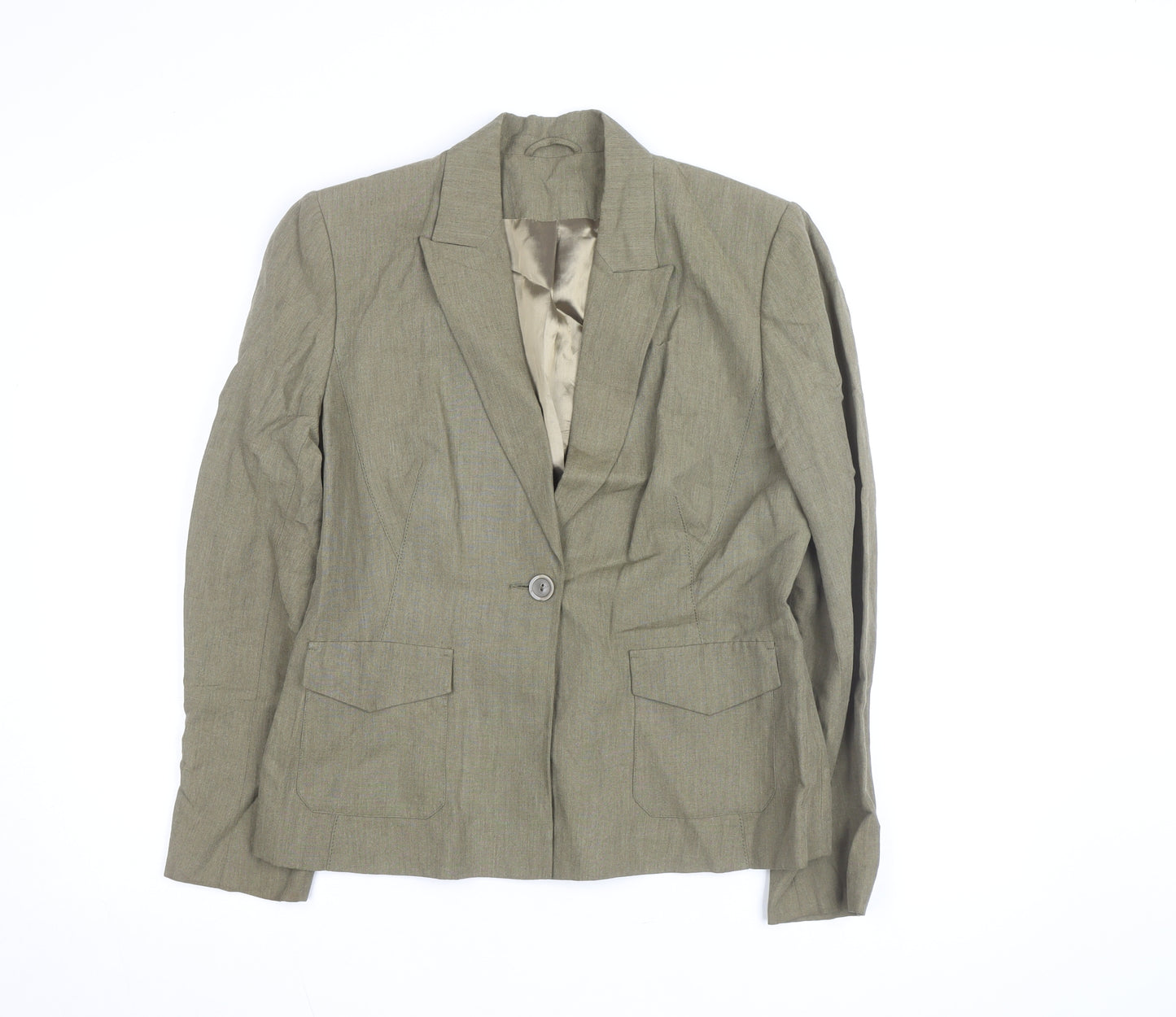 Principles Women Brown Size 14 Single-Breasted Blazer Jacket