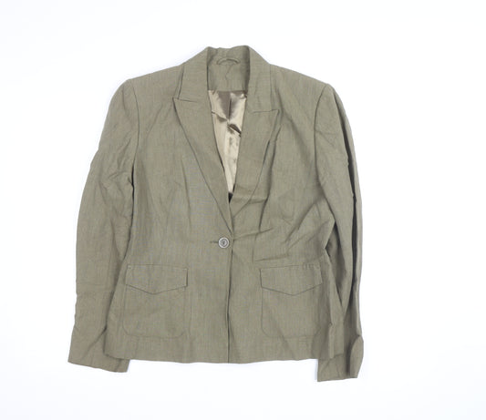 Principles Women Brown Size 14 Single-Breasted Blazer Jacket