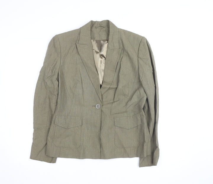 Principles Women Brown Size 14 Single-Breasted Blazer Jacket