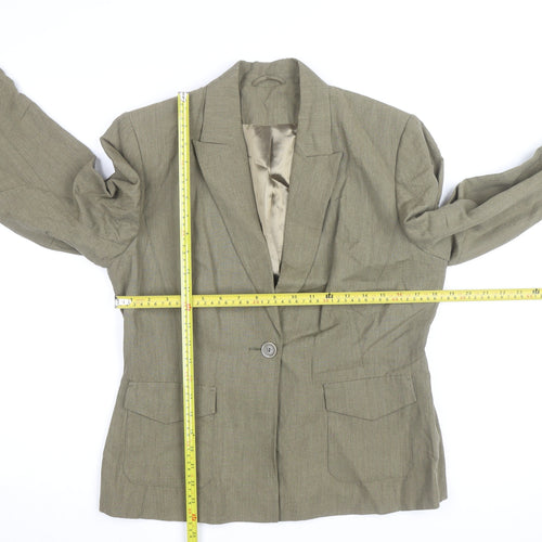Principles Women Brown Size 14 Single-Breasted Blazer Jacket