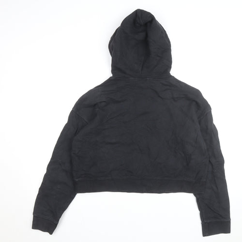 Adidas Women’s Black Cropped Hoodie Size 14 Logo Hooded Pullover