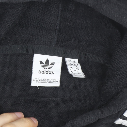 Adidas Women’s Black Cropped Hoodie Size 14 Logo Hooded Pullover