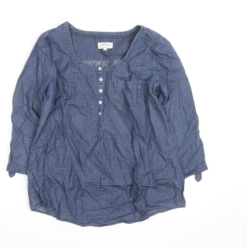 Cambridge Dry Goods Women's Blue Cotton Tunic Blouse UK 12