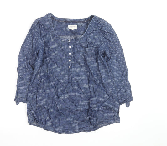 Cambridge Dry Goods Women's Blue Cotton Tunic Blouse UK 12