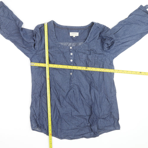 Cambridge Dry Goods Women's Blue Cotton Tunic Blouse UK 12