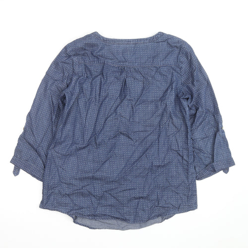 Cambridge Dry Goods Women's Blue Cotton Tunic Blouse UK 12