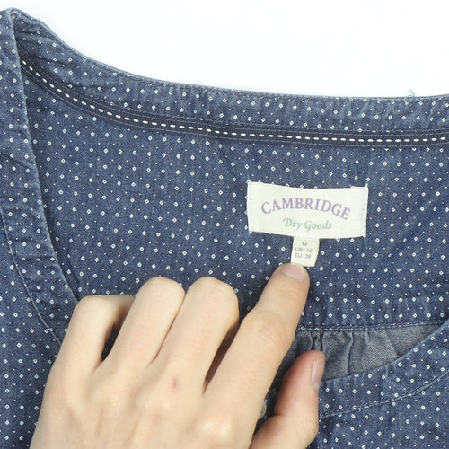 Cambridge Dry Goods Women's Blue Cotton Tunic Blouse UK 12