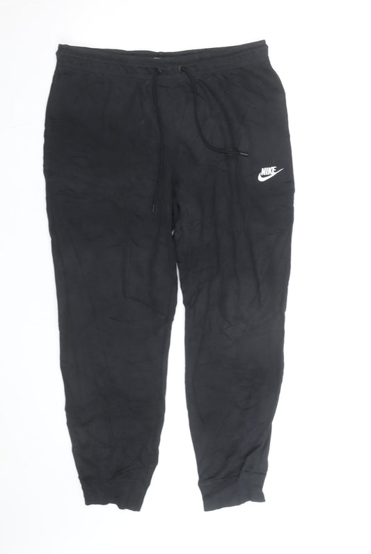 Nike Men’s Black Jogger Sweatpants L Regular Fit French Terry