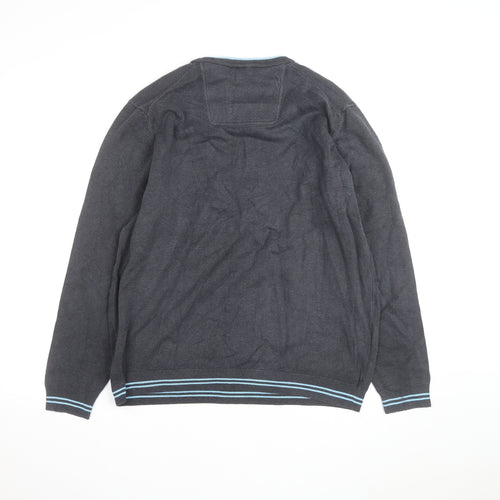 Hugo Boss Men's Grey Cotton Crew Neck Pullover Jumper XXL
