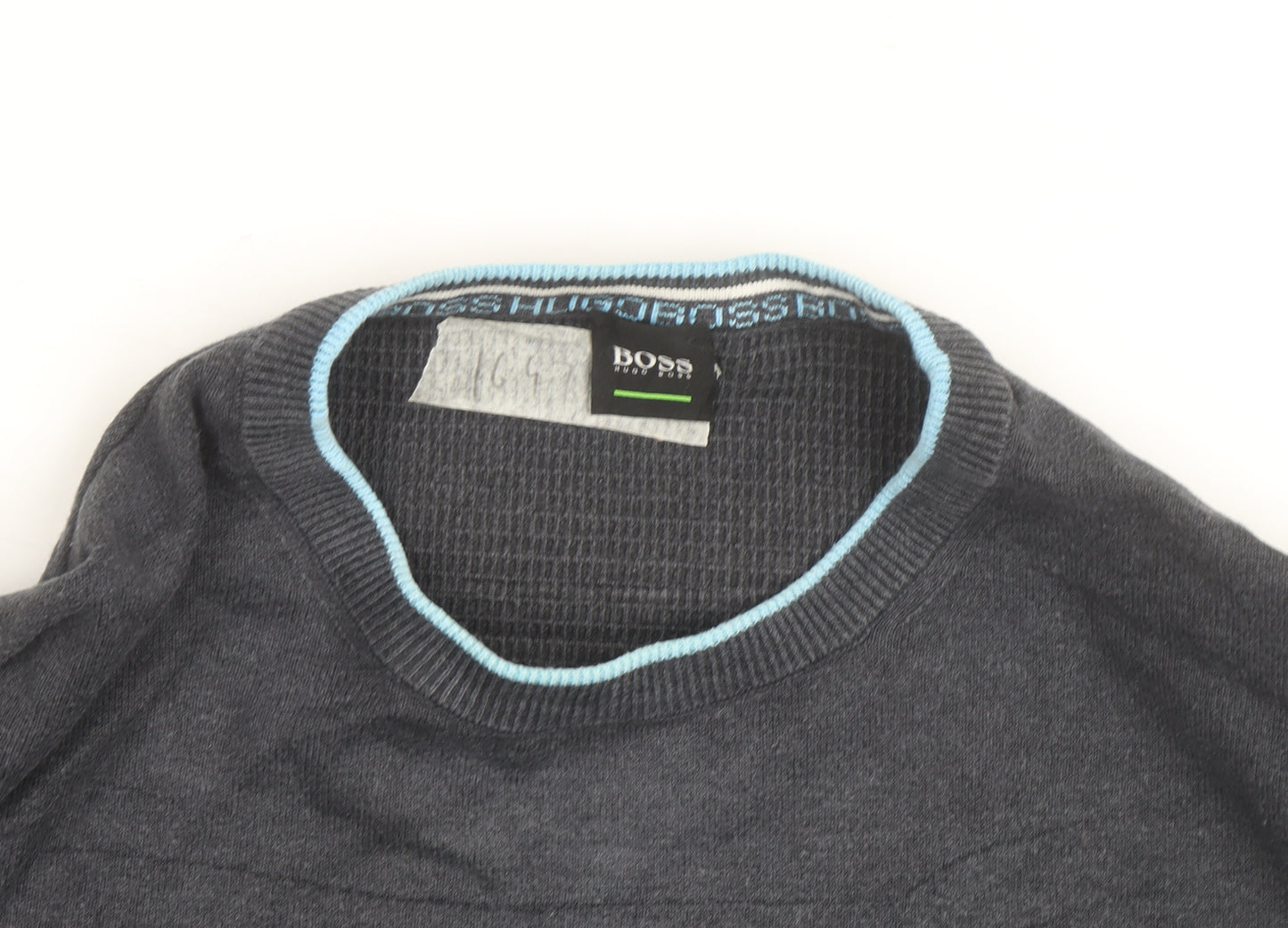 Hugo Boss Men's Grey Cotton Crew Neck Pullover Jumper XXL