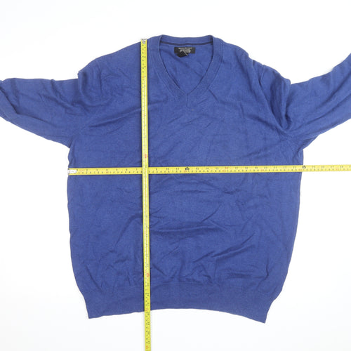 Banana Republic Men’s Blue Cotton Cashmere V-Neck Jumper XL