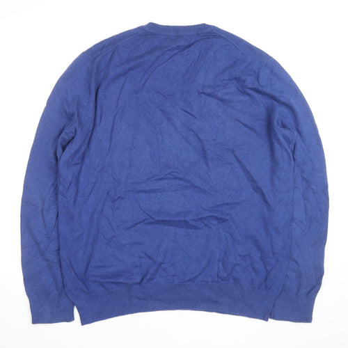 Banana Republic Men’s Blue Cotton Cashmere V-Neck Jumper XL
