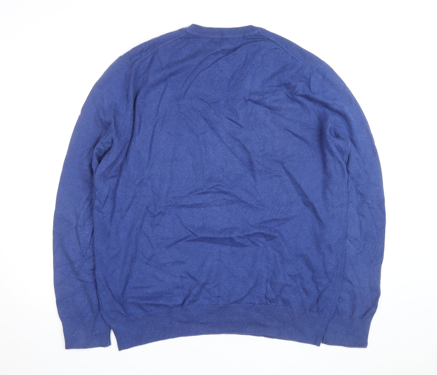 Banana Republic Men’s Blue Cotton Cashmere V-Neck Jumper XL