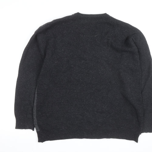 Oxford Mens Grey Lambswool V-Neck Pullover Jumper XL