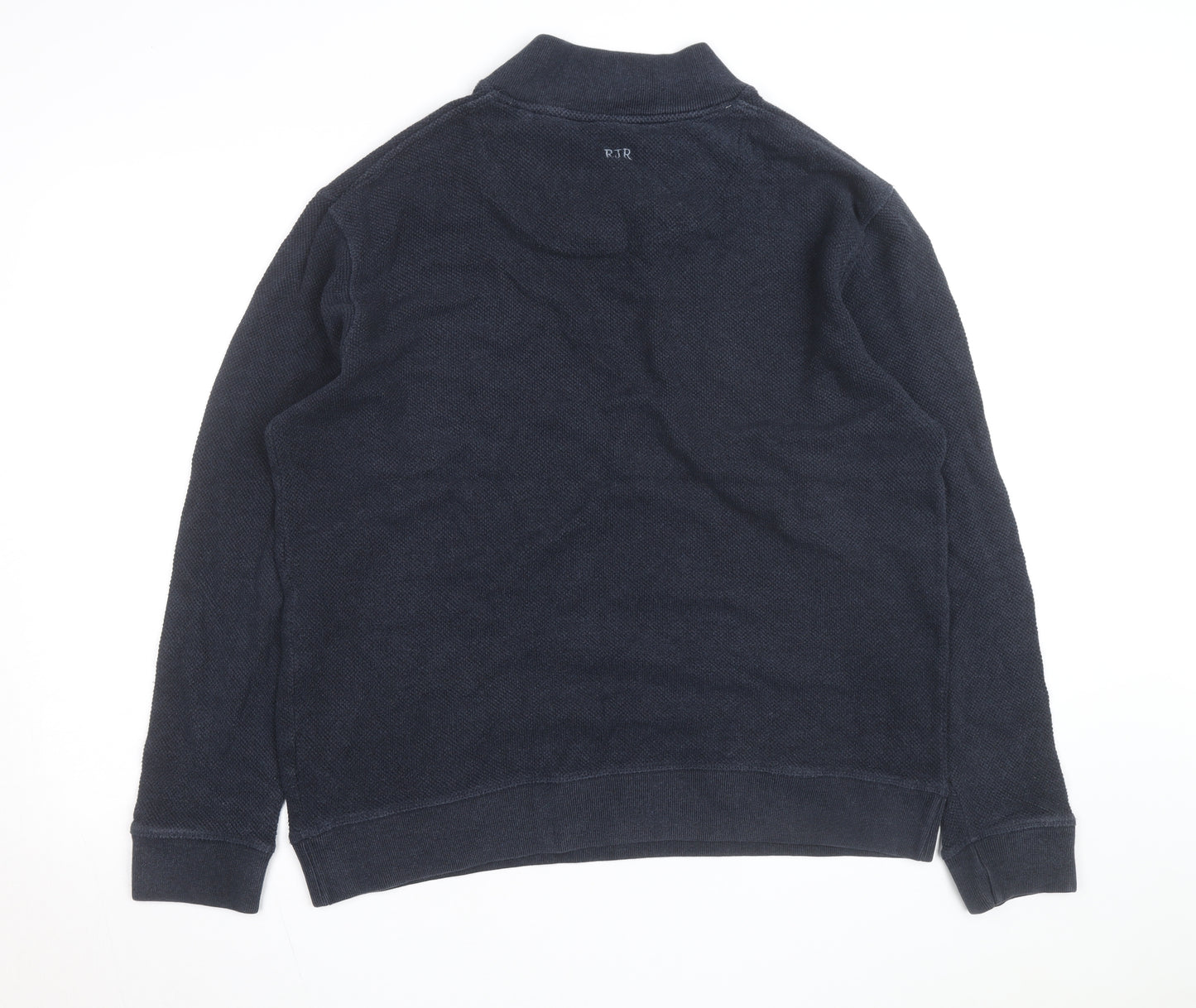 RJR John Rocha Mens Blue Collared Pullover Jumper Size M Cotton Blend