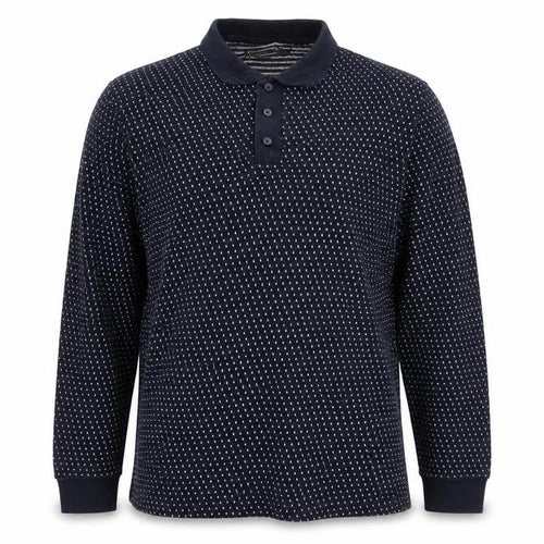 French Connection Men's Blue XL Long Sleeve Knit Polo Shirt