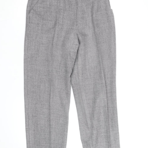 Marks and Spencer Women's Grey Herringbone Elastic Waist Trousers UK 12