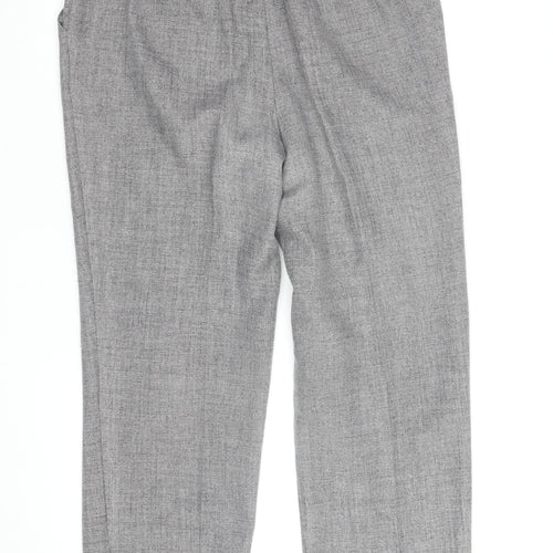 Marks and Spencer Women's Grey Herringbone Elastic Waist Trousers UK 12