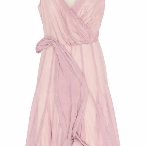 Principles Women Pink Size 10 Sleeveless Chiffon Wrap Dress