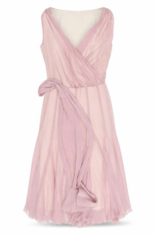 Front view of Principles Women Pink, size 10, Sleeveless Chiffon Wrap Dress