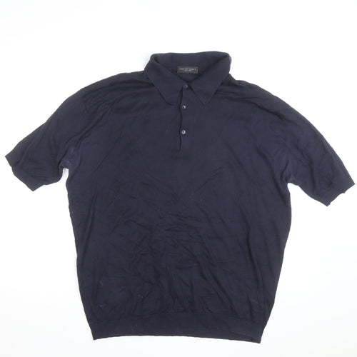 Chester Barrie Men’s Blue Cotton Polo Shirt Size L
