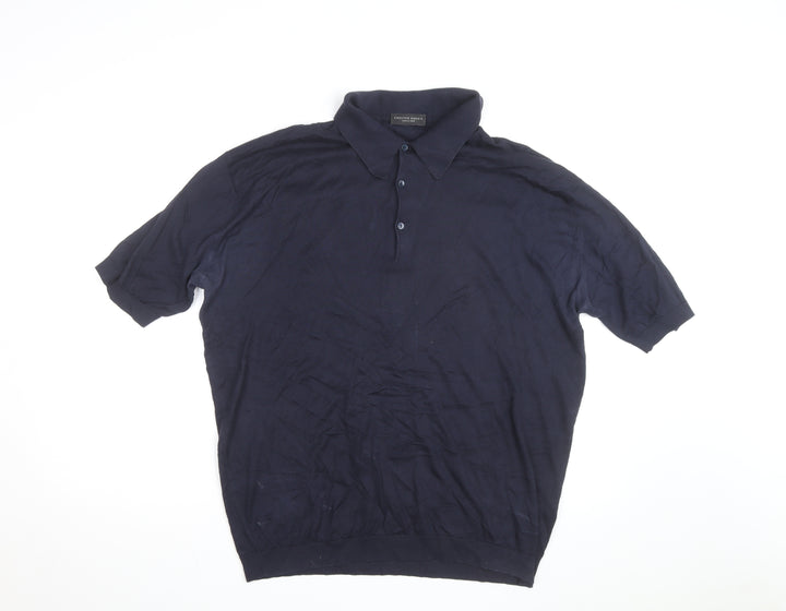 Chester Barrie Men’s Blue Cotton Polo Shirt Size L