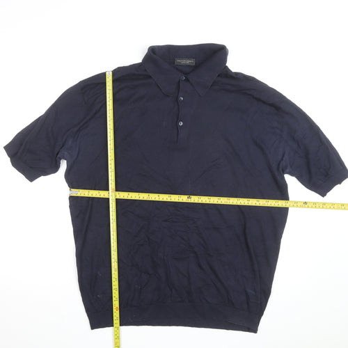 Chester Barrie Men’s Blue Cotton Polo Shirt Size L