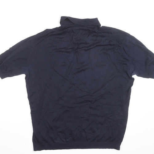 Chester Barrie Men’s Blue Cotton Polo Shirt Size L